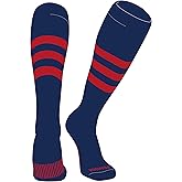 PEAR SOX Striped OTC Baseball, Softball, Football Socks (A) Navy, Red