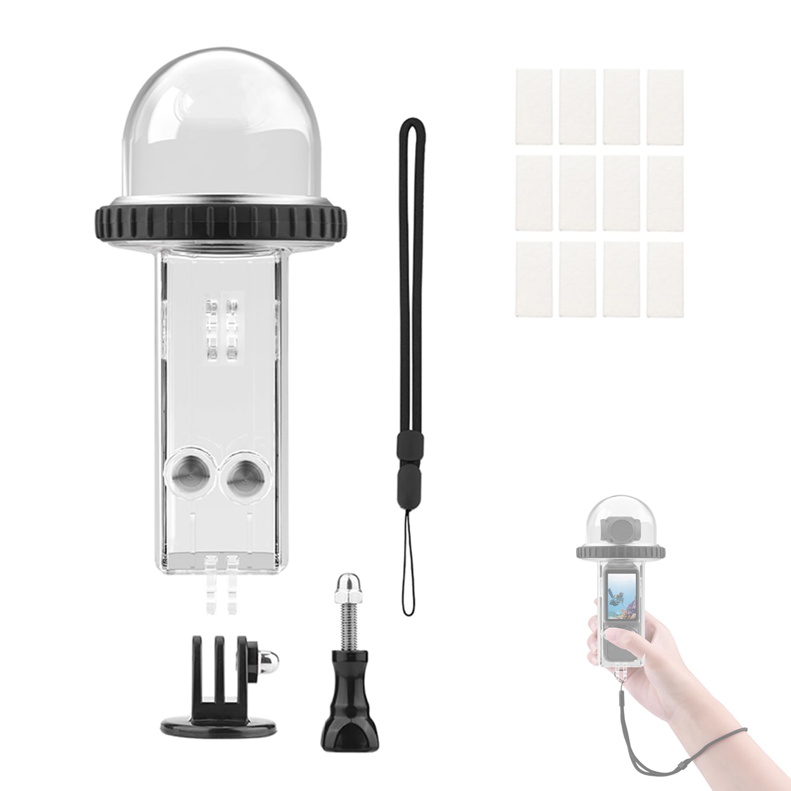 OURHZTB 40M Dive Case Waterproof Housing Case Compatible for OSMO POCKET 3, Underwater Diving Housing Cover Protective Shell with Accessories Kits for POCKET 3 Handheld Camera