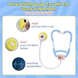 LOYO Kids Doctor Role Play Costume Lab Coat Scrubs Stethoscope Mask view 4