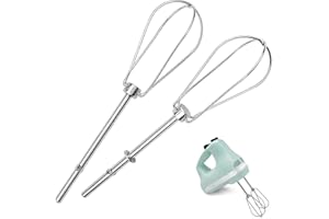 Hysgscwd 2Pcs Hand Mixer Turbo Beater Attachments W10490648, Stainless Steel Mixer Beaters for Kitchen, Turbo Whisk Replaceme