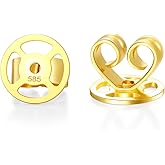 14K Real Gold Earring Backs, Yellow Gold Earrings Backs Replacements for Studs, Secure Ear Locking for Stud Earrings, Gold Earring Backs for Small Earring/Heavy Earring(Style 10)