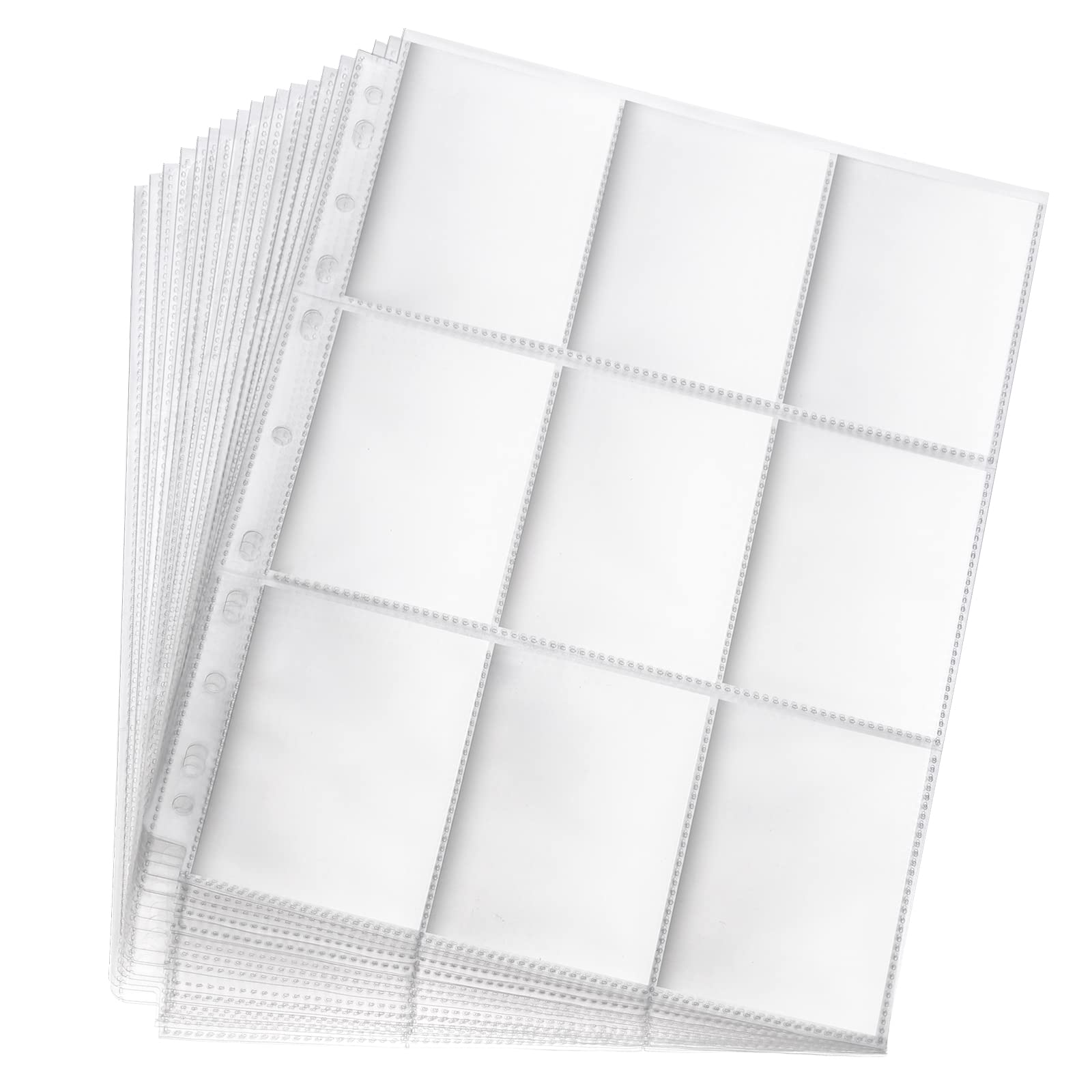 Lictin 50 Pack 9 Pocket Page Protectors, 450 Double Sided Card Holder Pages for a 3 Ring Binder, Card Protector Sheets Baseball Card Binder,Fit for MTG, TCG, Baseball Standard Cards