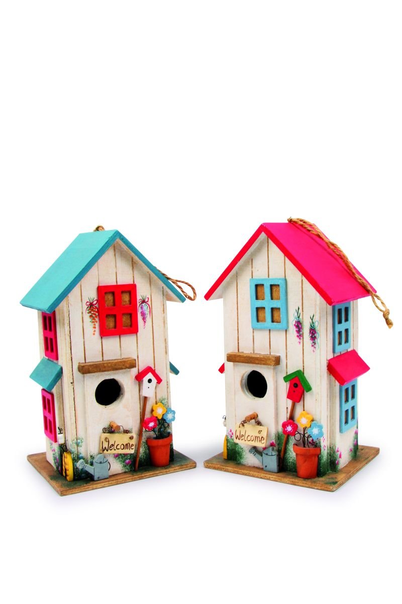 Small Foot Company 6587 Garden Decorative Birdhouse Villa Kunterbunt, Set of 2