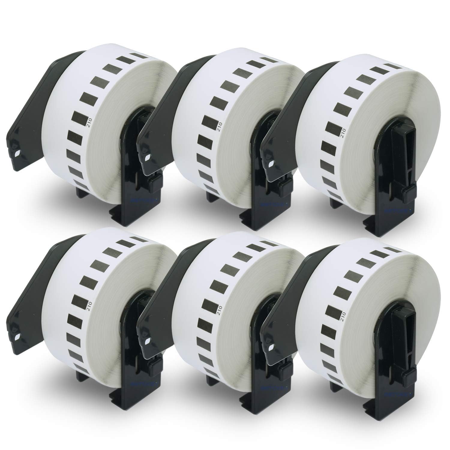 BETCKEY - 6 Rolls DK-22210 Labels, 29mm x 30.48m, 6 Continuous Length Paper Labels Compatible with Brother QL Label Printers