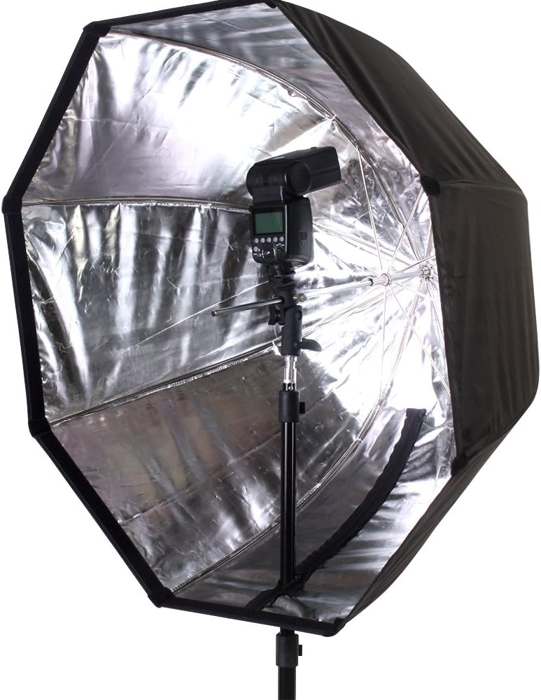 FOTOCREAT 48"(120cm) Portable Octagon Softbox Umbrella Brolly Reflector for Speedlight Flash
