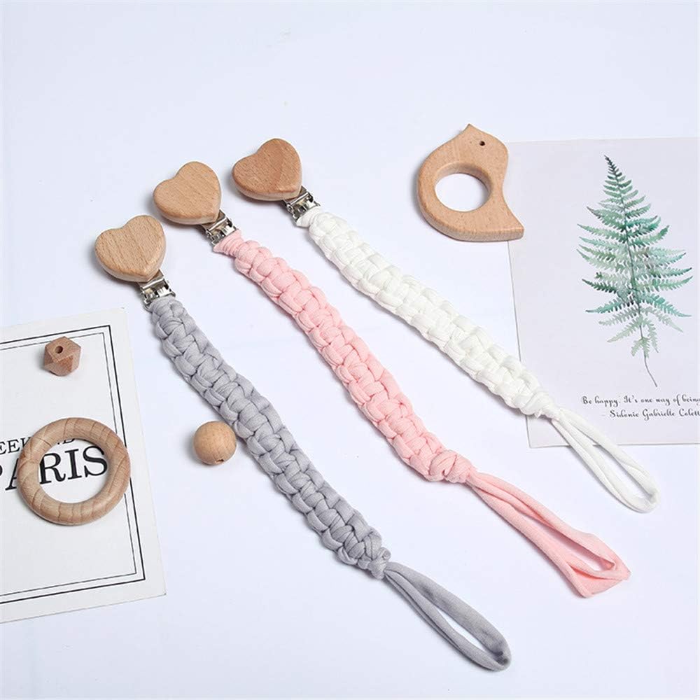 3 Stück Baby Schnullerkette Clip, Unisex-Schnullerketten für Baby mit Kunststoff Clip Baumwolle Schnullerband Stoff für Lätzchen Dreieckstuch Sauger Schnuller (A1)