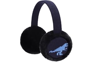 BUTITNOW Toddler Kids Knit Dinosaur Earmuffs Soft Plush Comfortable Winter Outdoor Ear Warmers for Boys Girls