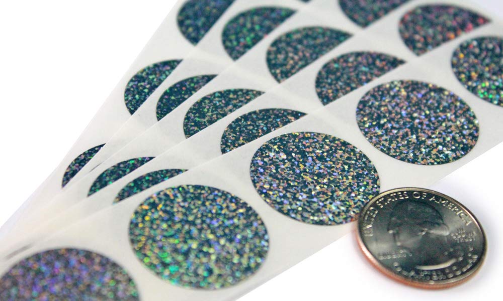 Glitter 1 inch Silver Round Scratch Off Sticker Labels for Lottery Games 2500 Pack My Scratch Offs