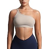Aoxjox Women's Workout Sports Bras One Shoulder Astoria Asymmetrical Bra Fitness Training Gym Yoga Crop Tank