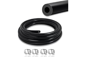 SDZONGES Vacuum Hose Automotive, 3/16""(5mm) ID Vacuum Hose, 5FT Vacuum Lines Automotive, 130PSI Max Pressure Silicone Vacuum Hose, Vacuum Tube with 4pcs Hose Clamps., Va-5-5FT-4HC