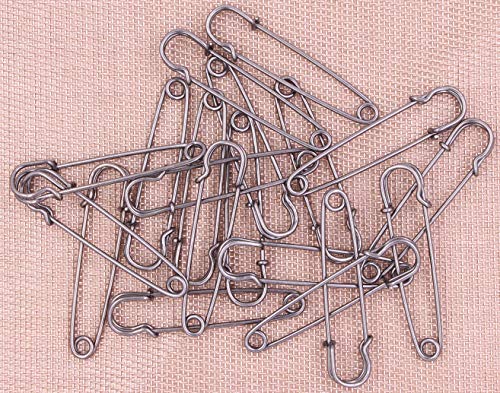 LeBeila Large Safety Pins, Strong Blanket Pins in Bulk-Heavy Duty and (20pcs, Light Gun-Black) - Thumbnail 5