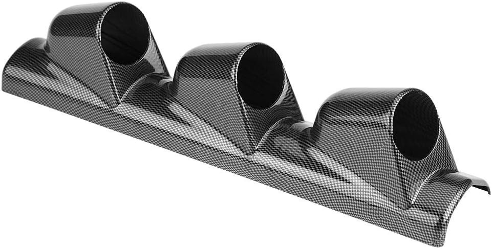 Cuque Car Gauge Cluster 44.3 x 9.5 x10 cm 52mm Hole Diameter Carbon Fiber Style ABS Plastic Automotive Triple Gauge A Pillar Dashboard Pod Universal for Left Driving Car