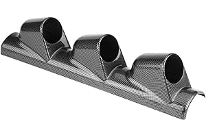 Triple Gauge A Pillar Pod for Car 52mm Carbon Fiber Cluster, Left-Hand Driver Angled Design, Easy Install & ABS Plastic Auto 