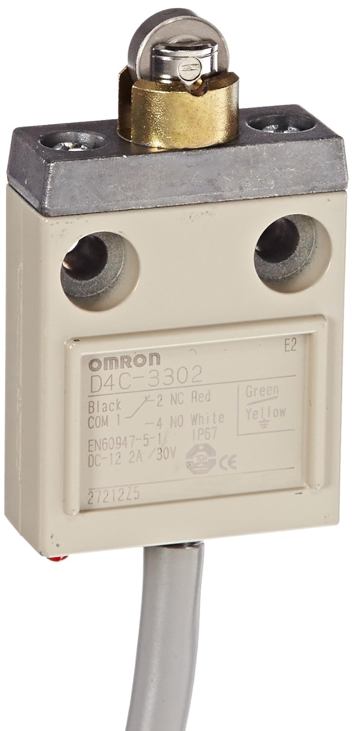 Omron D4C3302 Compact Enclosed Limit Switch, Roller Plunger, VCTF Oil