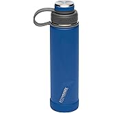EcoVessel Stainless Steel Water Bottle with Insulated Dual Lid, Insulated Water Bottle with Strainer and Silicone Bottle Bumper, Coffee Mug – 24oz (Navy Nightfall)