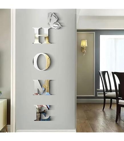 Napkery 3D Acrylic Mirror Wall Sticker - Family Quote & Butterfly Design, Removable Decor