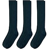 Jefferies Socks Girls 7-16 School Uniform Acrylic Cable Knee High 3 Pair Pack