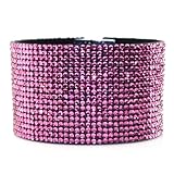 Bling Bling Style Shiny Crystal Rhinestone on Korean Velvet Leather with Magnet Clasp Bracelet