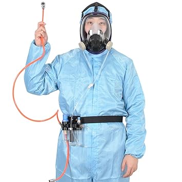 3 in 1 Funktion geliefert Air Fed Respirator System & Full Face Gasmaske, CE-Zertifizierung, FDA getestet, atmen Sie leicht, 