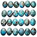 SUNYIK Sea Blue Oval Stone Cabochons Flatback Semi-precious CAB for Jewelry Making,Sea Sediment Jasper,18x25mm,Pack of 10