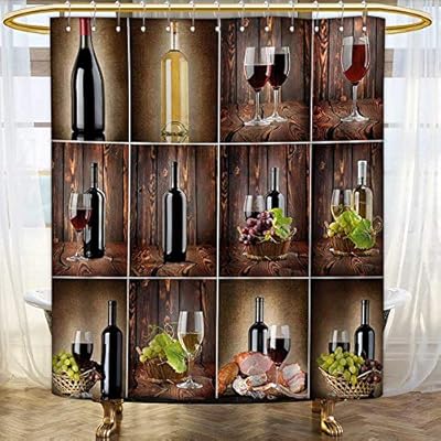 Amazon Com Lacencn Wine Shower Curtains Fabric Wine Themed