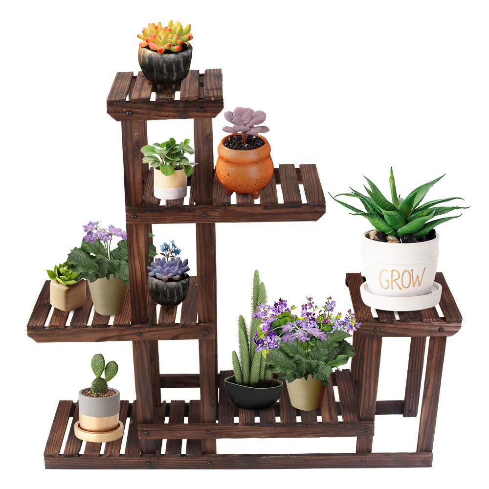 Small Wood Flower Rack,Plant Stand,Wood Shelves,Yard Garden Patio