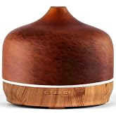 Porseme 500ml Glass Essential Oil Diffuser Aromatherapy Ultrasonic Cool Mist Humidifier 15-21 Running Hours Waterless Auto-Off Air Diffusers for Sleeping Yoga Working Spa(Caramel)