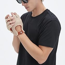 Hanotolo Fingerless Driving Gloves for Men– Soft