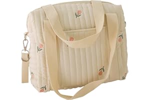 LMBABTER Baby Diaper Tote Bag Stroller Storage Bag Infant Carriages Diaper Organizer Pouches Handbag Embroidered Mommy Bag