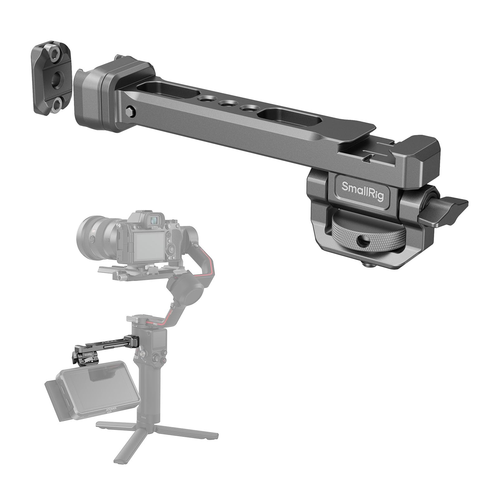 Photo 1 of SMALLRIG HawkLock Quick Release Adjustable Camera Monitor Mount, NATO Rail and Cold Shoe, Tilt 165° Adjustable, for DJI RS 4 Mini/RS 4 Pro/RS 4 /RS 3 Mini/RS 3 Pro/RS 3 /RSC 2 /RS 2 Stabilizers