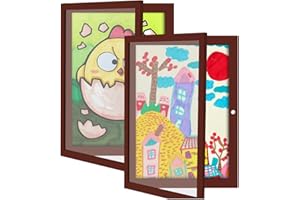 LEKAUFEN 2 Pack Kids Art Frames Front Opening, Kids Art Display Frame Kids Artwork Frames Changeable for Wall & Tabletop, 8.3'X 11.8' A4 Picture Artwork Frames for Kids Art Drawing 3D Picture Hanging Home