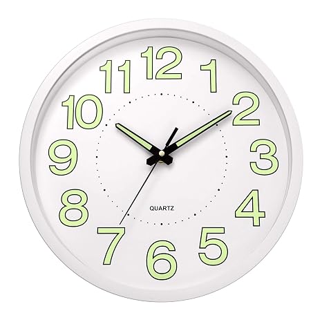Ufengke Lustige Silber Leuchtend Wanduhr Mit Beleuchtet Zahlen Und