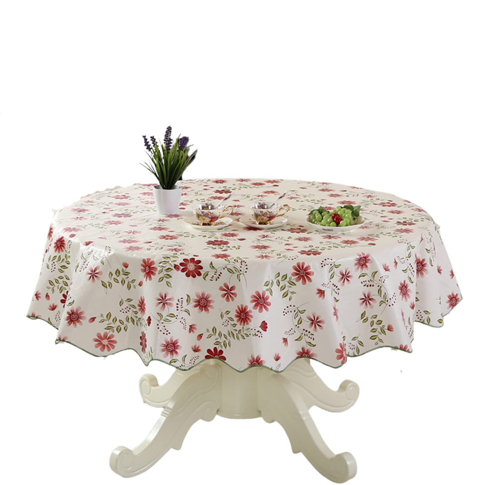 CHENGZI 150cm Round Hotel Tablecloth Pure Color Restaurant Tablecloth Polyester Fabric Tablecloth Home Dinner Table Cloth,Washable Table Cover for Bridal Shower Wedding Party (wind)