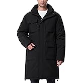 UIQUR Men's Winter Coat Long Hooded Puffer Jacket Warm Thicken Water Resistant Down Outerwear Windbreaker Parka