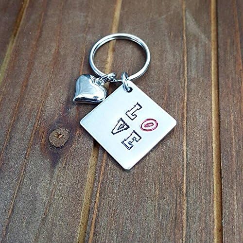 Love Valentines day Key Chain with Heart charm Personalized Key Chain gift for boyfriend gift for girlfriend