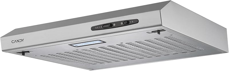 Exaustor candy cft610/5s/1, fixado na parede, 60 cm, 3 níveis de potência, 209m3/h, filtros de carbono, painel de alumínio antigordura, iluminação led, 71 db, classe c, aço inoxidável, cinzento
