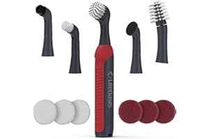 LifeBasis Rechargeable Power Scrubber 11-Piece Kit, Cordless Electric Cleaning Brush, IPX7 Waterproof Electric Grout Brush fo