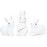 Hmxpls 3 Pcs Easter Rabbit Figurines, Spring Bunny Statue Gifts, Cute Easter Decor Bunny Decorations for Table Home Garden