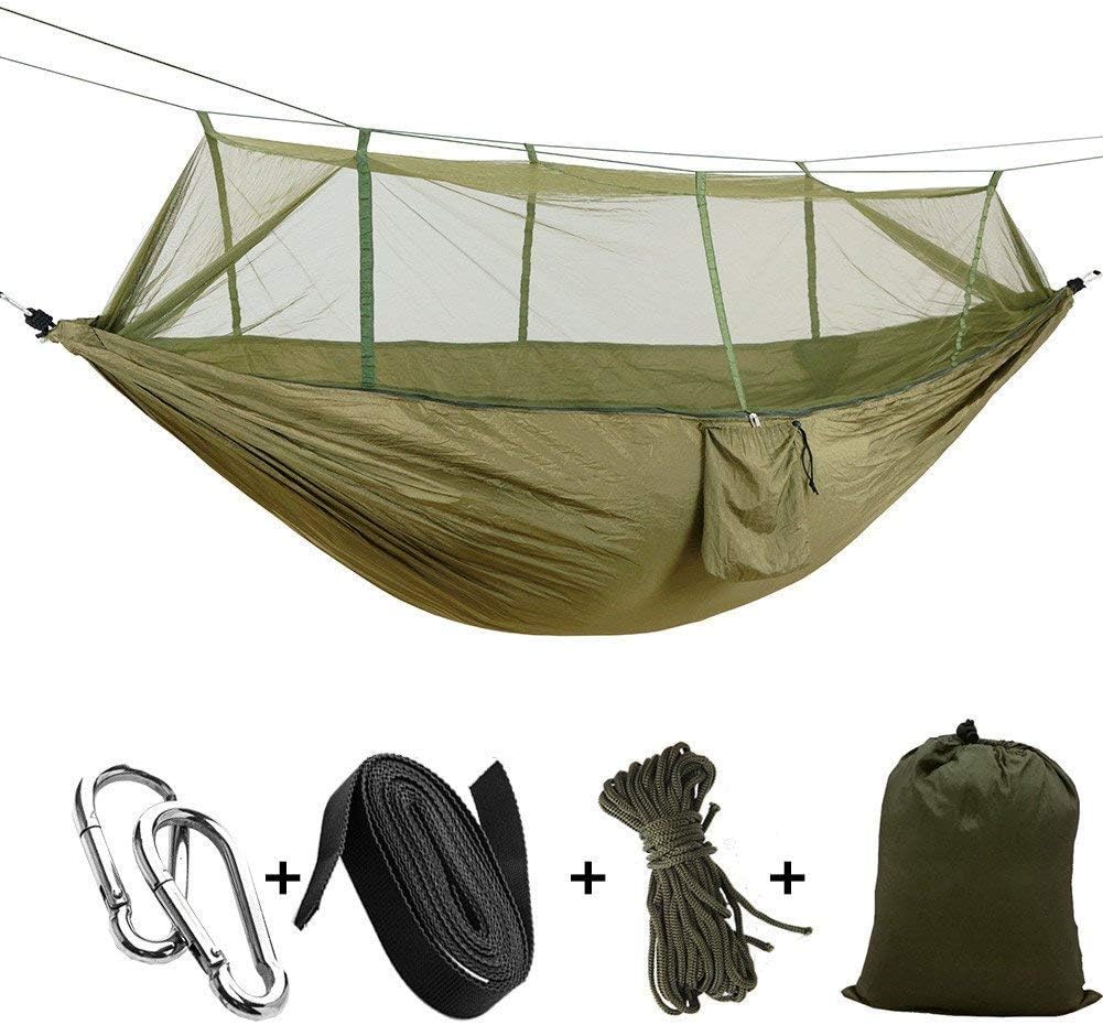 YYAN Portable Hammock Mosquito Net Parachute Nylon Fabric Hanging Swing Bed Sleep