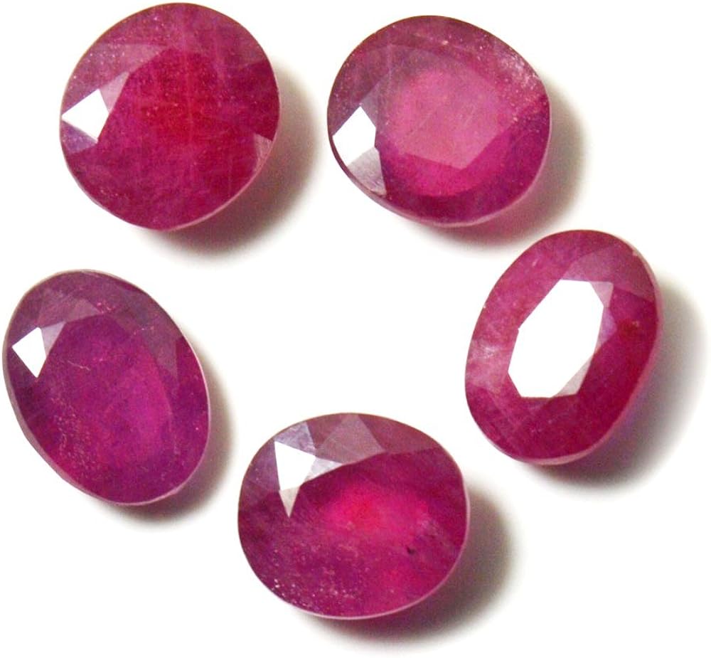 Gemsonclick 26.6 ct 5 pz rubino pietra ovale rosa naturale & originale Loos Ggemstone lotto Gemsonclick 26.6 ct 5 pz rubino pietra ovale rosa naturale & originale Loos Ggemstone lotto