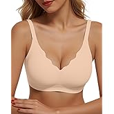 CINOON Womens Wireless Bras Push Up Bralette Supportive Everyday Bras Seamless Full Coverage Comfort T-Shirt Bra