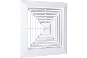 Flowild 9x9 Bathroom Exhaust Fan Cover with Springs Replacement Parts for Square Ceiling or Wall-Mount Exhaust Fan, Bathroom Ceiling Fan Grille, Air Diverter, Ceiling Air Diffuser