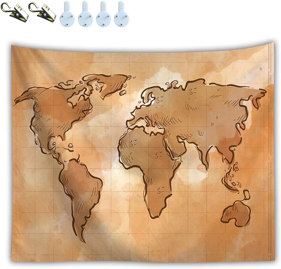 Amazon.com: Hippie Mandala Indian Tapestry, Vintage World Map Wall