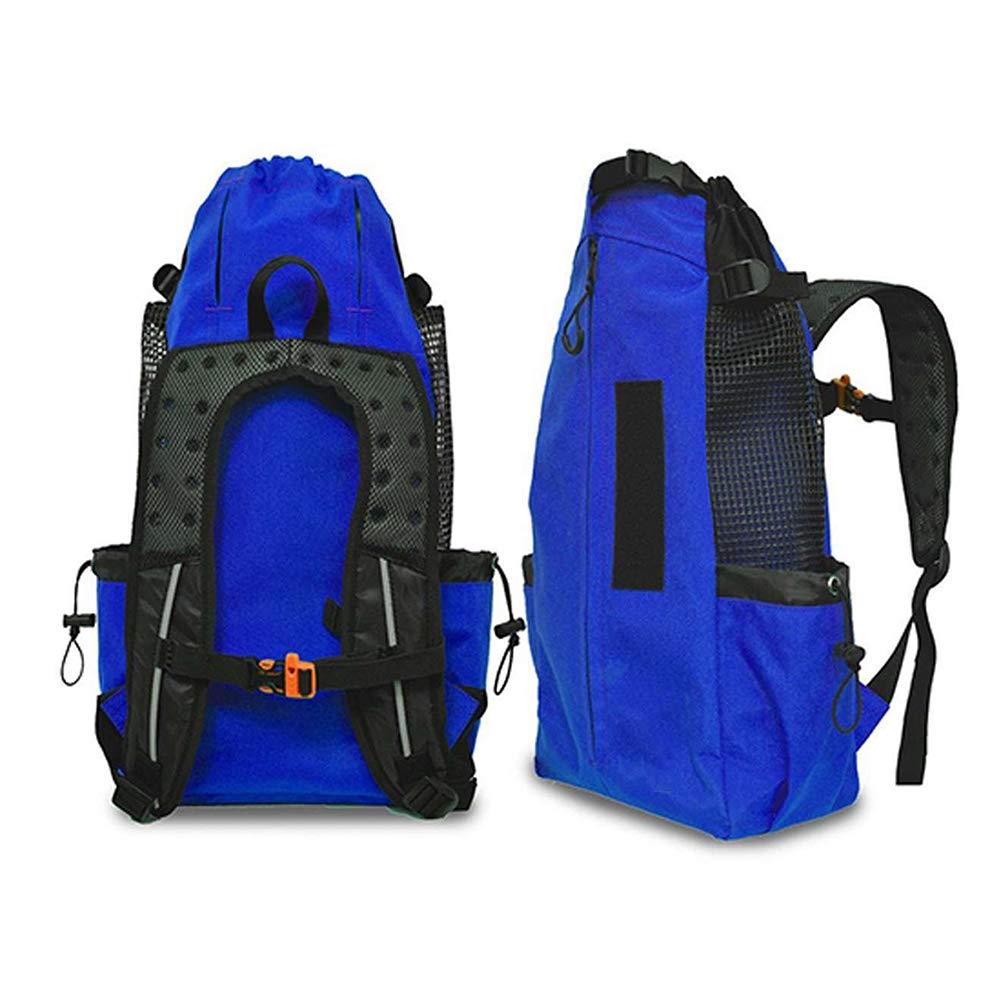 Breathable Foldable Dog Carrier Backpack - Pet Travel Bag for Dogs Cats - Portable and Safe,Blue,L