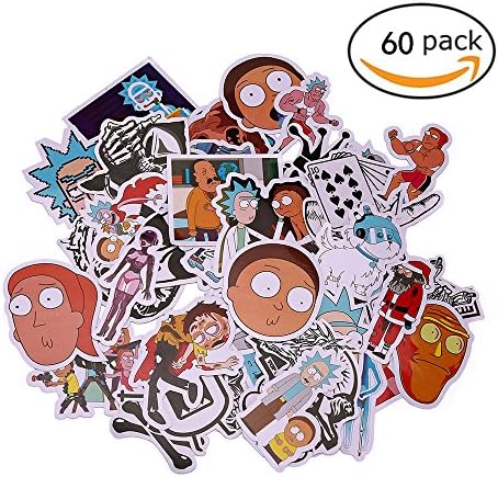 Kemuse 60Pcs Creative Drama Rick and Morty Stickers Decal for Snowboard Skateboard Laptop Luggage Car Fridge DIY Styling Home Decor