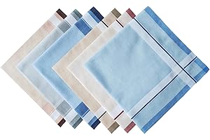 6Pieces Men ' s Handkerchiefs from Soft and Absorbent Cotton 40x40cm Handkerchief for Gentlemen and Professional Traditional 