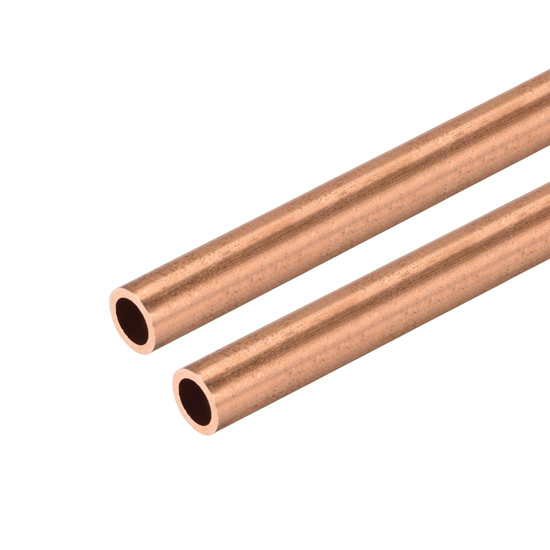 sourcing map Copper Round Tube, 7mm OD 1mm Wall Thickness 300mm Long Straight Pipe Tubing 2 Pcs
