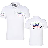 Custom Long Sleeve Polo Shirt for Men Customized Personalized Polo Shirts with Text Logo Image