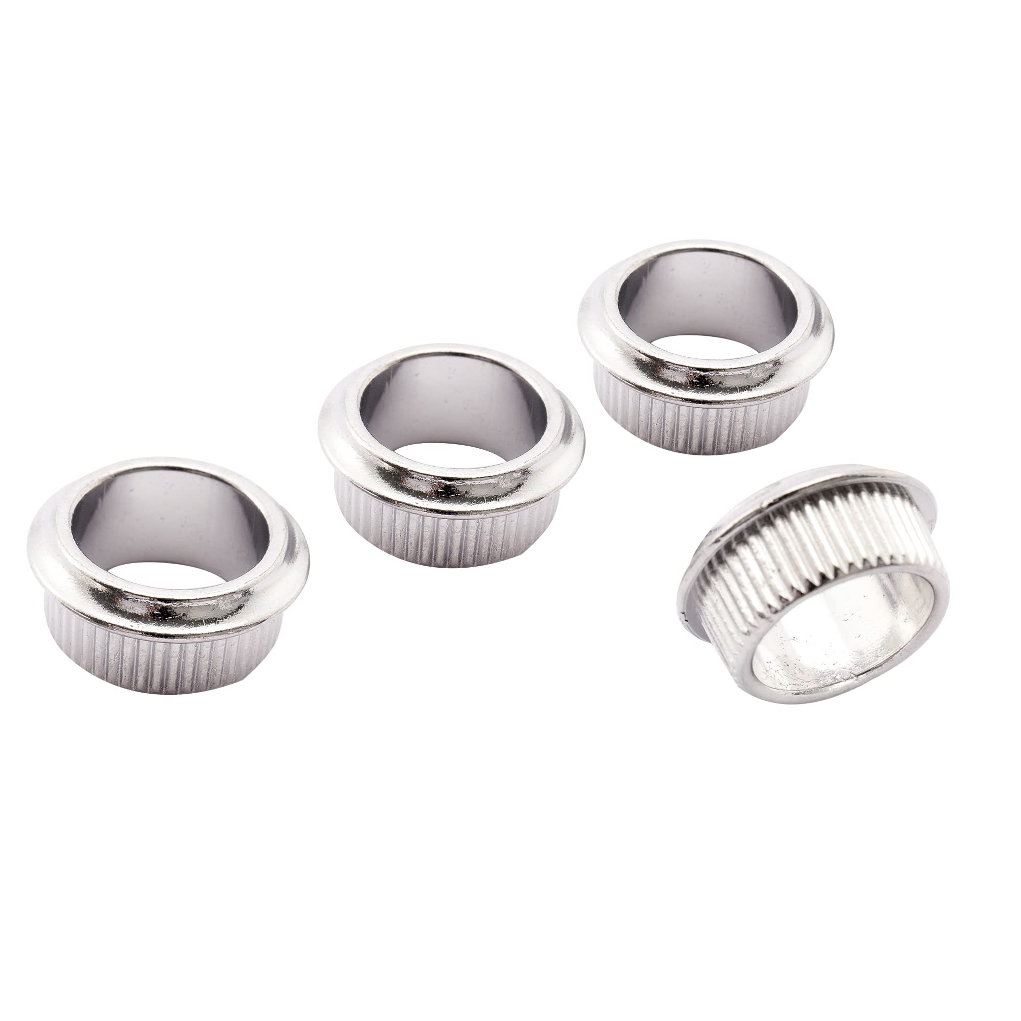 Musiclily Pro 18mm Bass Tuner Bushings for Electric Bass Open Style Tuning Pegs Machine Heads, Chrome (Set of 4)