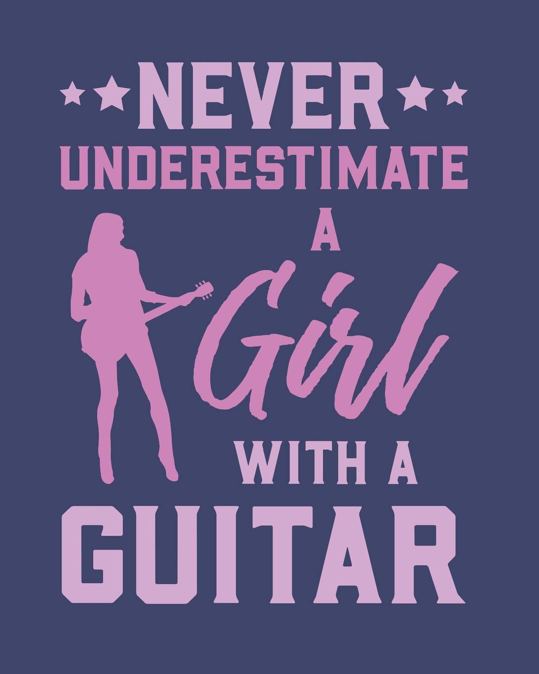 Never Underestimate A Girl With A Guitar: Blank Dotted Creative Journal - 100 Pages Manuscript Paper Notebook Dual Side Score Pad, Notation Paper Lyric Diary Pad